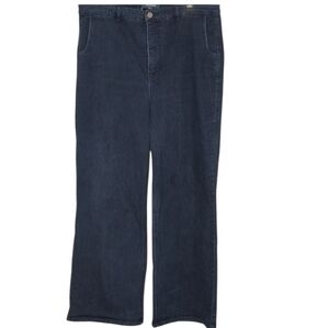 ModCloth Wide Leg High Rise Blue Denim Jeans Plus